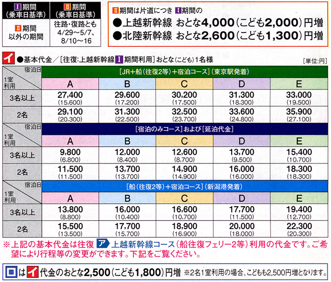 料金表