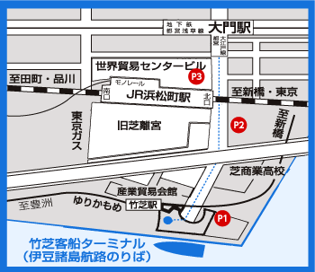 東京竹芝客船ターミナル地図