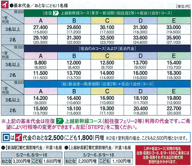 料金表