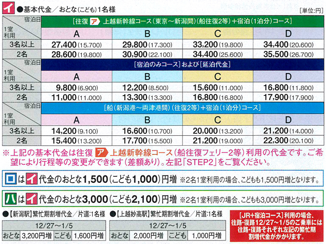 料金表