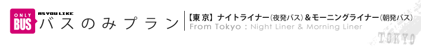 バスのみプラン（東京発）