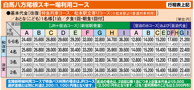 料金表