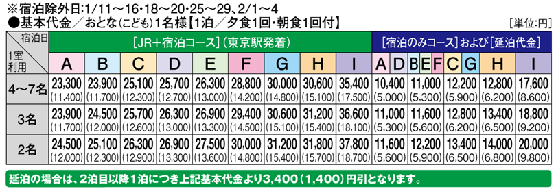 料金表